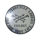 EVILACT (イーヴルアクト) Double Cross Bone Round Sticker (L) 