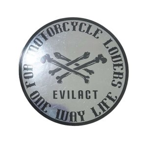 画像1: EVILACT (イーヴルアクト) Double Cross Bone Round Sticker (L) 
