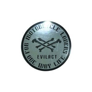 画像1: EVILACT (イーヴルアクト) Double Cross Bone Round Sticker (S) 