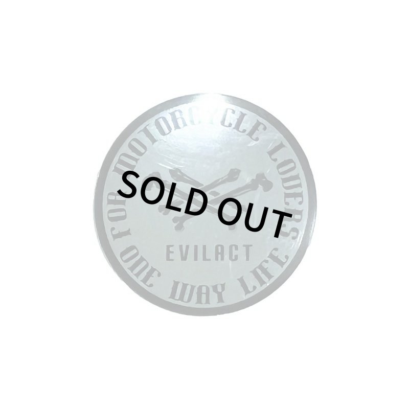 画像1: EVILACT | Double Cross Bone Round Sticker (S)  (1)