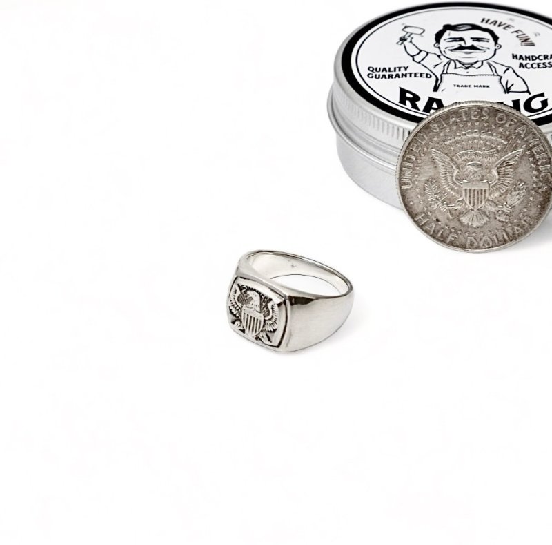 画像2: RAOING (ローイング) | Harf Dollar Signet Ring  (2)