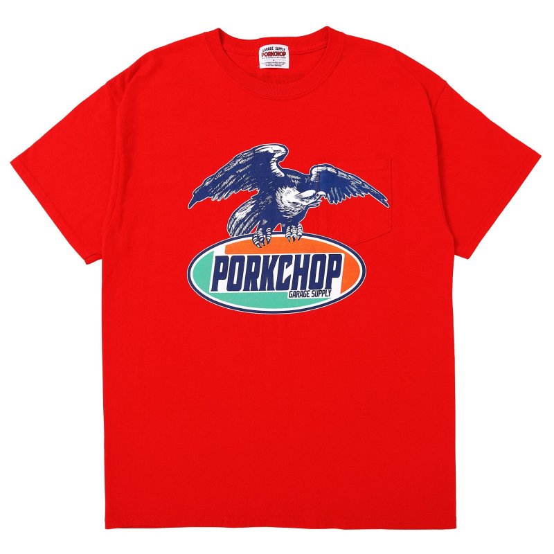 画像1: PORKCHOP GARAGE SUPPLY | EAGLE LOGO POCKET TEE  (1)