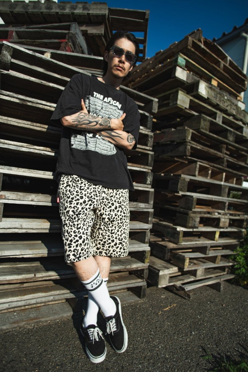 画像1: FLUTTER (フラッター) | The Holiday - Comfy fit- Leopard Cotton Twill Short Easy Pants 