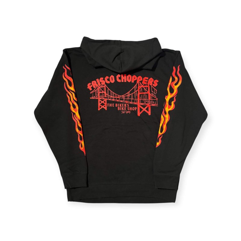 画像2: FRISCO CHOPPERS | FLAMING SKULL HOODIE  (2)
