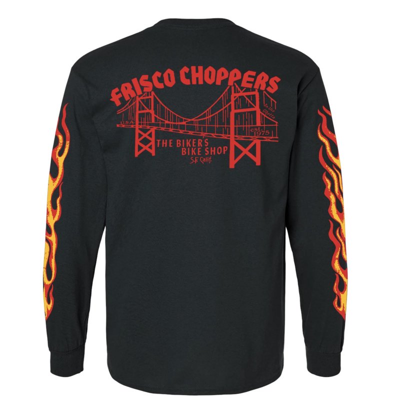 画像2: FRISCO CHOPPERS | FLAMING SKULL L/S TEE  (2)