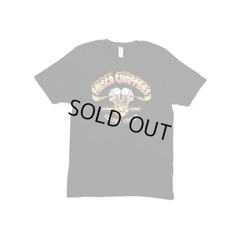 画像1: FRISCO CHOPPERS | FLAMING SKULL S/S TEE  (1)
