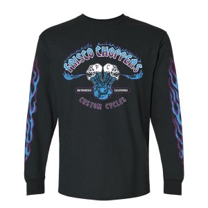 画像1: FRISCO CHOPPERS | FLAMING SKULL L/S TEE 