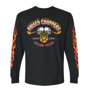 画像1: FRISCO CHOPPERS | FLAMING SKULL L/S TEE 