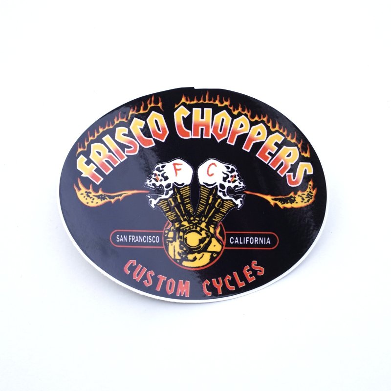 画像1: FRISCO CHOPPERS | FLAMING SKULL STICKER  (1)