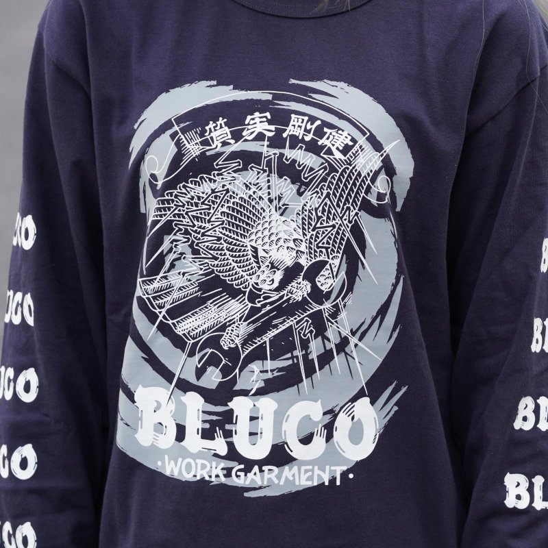 画像6: BLUCO (ブルコ) | HEAVY DRY COTTON PRINT L/S TEE -Artwork by 遊鷹-  (6)