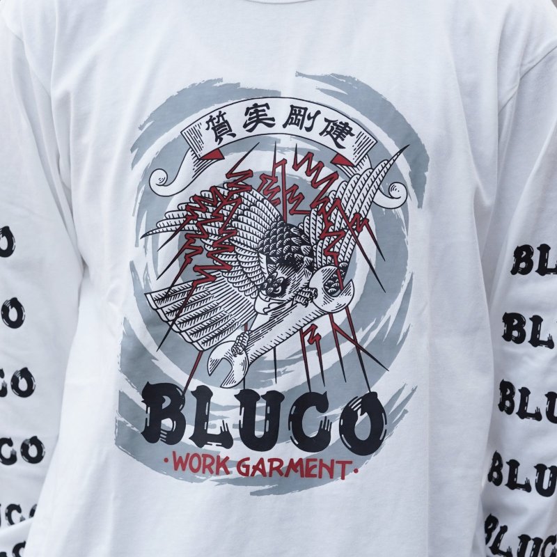 画像4: BLUCO (ブルコ) | HEAVY DRY COTTON PRINT L/S TEE -Artwork by 遊鷹-  (4)