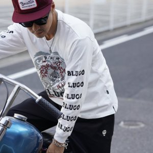 画像9: BLUCO (ブルコ) | HEAVY DRY COTTON PRINT L/S TEE -Artwork by 遊鷹- 