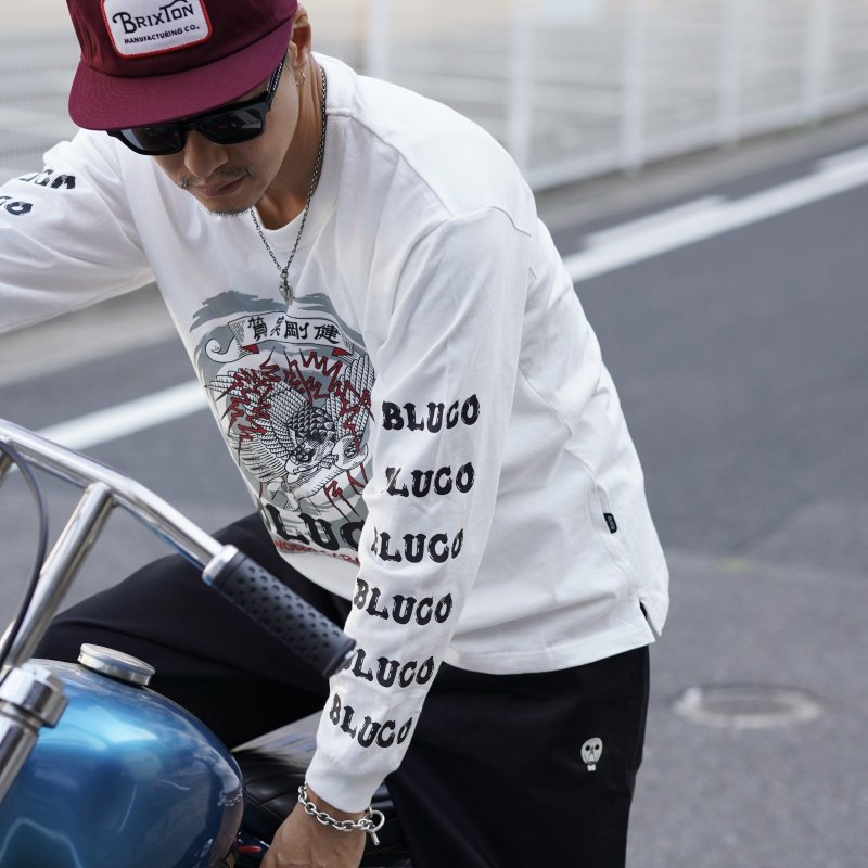 画像9: BLUCO (ブルコ) | HEAVY DRY COTTON PRINT L/S TEE -Artwork by 遊鷹-  (9)