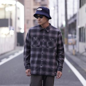 画像1: BLUCO (ブルコ) | OMBRE CHECK FLANNEL SHIRT 