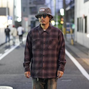 画像1: BLUCO (ブルコ) | OMBRE CHECK FLANNEL SHIRT 