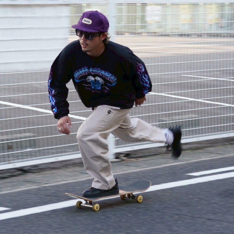 画像4: FRISCO CHOPPERS | FLAMING SKULL L/S TEE  (4)