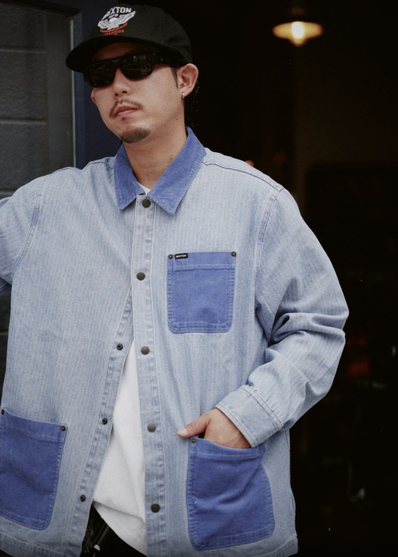 画像1: BRIXTON (ブリクストン) | HERRINGBONE LW CHORE COAT 