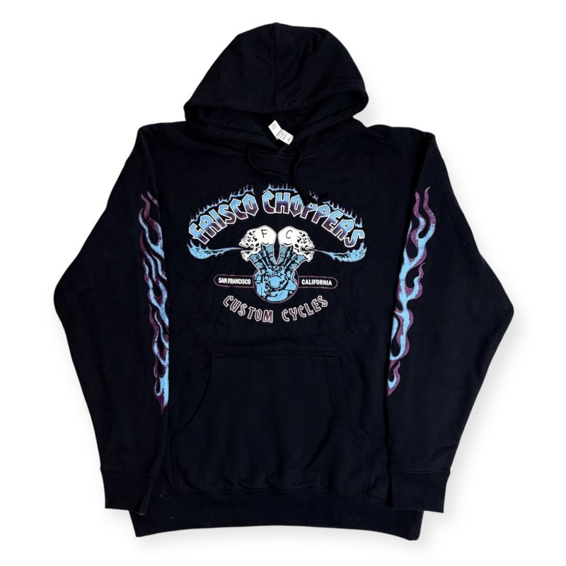 画像1: FRISCO CHOPPERS | FLAMING SKULL HOODIE  (1)