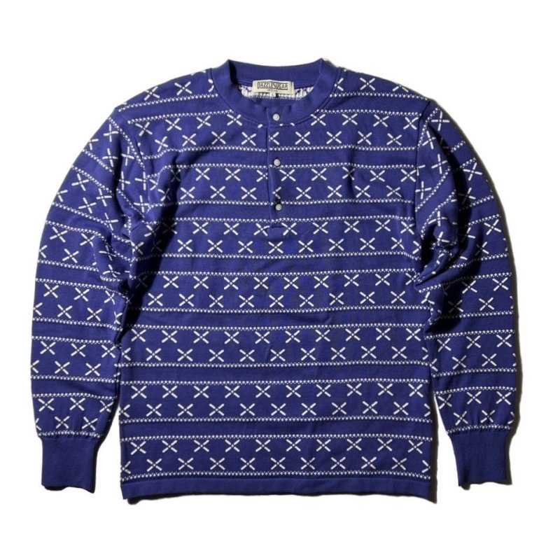 画像1: DAZZLESUGAR (ダズルシュガー) | Jacquard Henley L/S tee  (1)