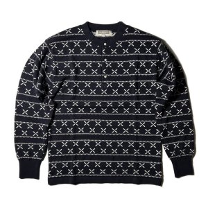 画像1: DAZZLESUGAR (ダズルシュガー) | Jacquard Henley L/S tee 