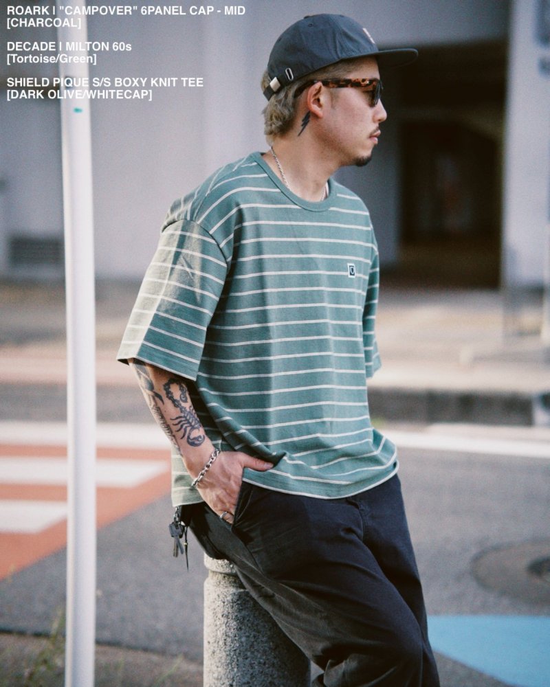 画像2: BRIXTON | SHIELD PIQUE S/S BOXY KNIT TEE 