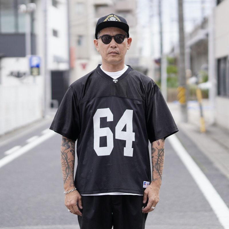 画像1: BLUCO | MESH FOOTBALL T-SHIRT  (1)