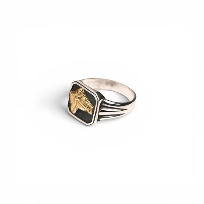 画像2: RAOING | K18×SV925 Classic Horse Ring  (2)