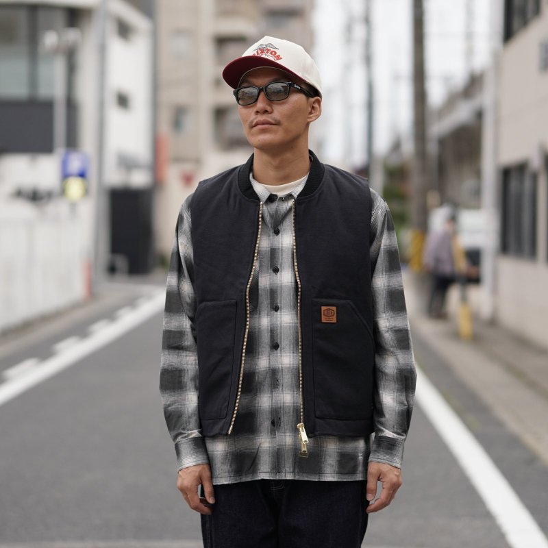 画像1: BLUCO | RIB COLLAR DUCK VEST  (1)