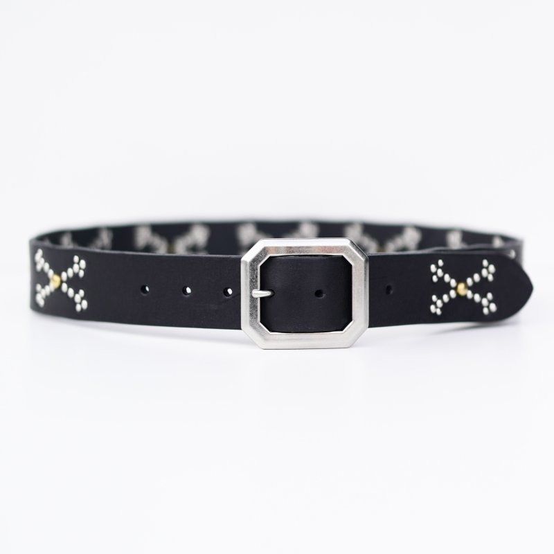 画像2: Hoodlum | CROSS BONE STUDS BELT  (2)