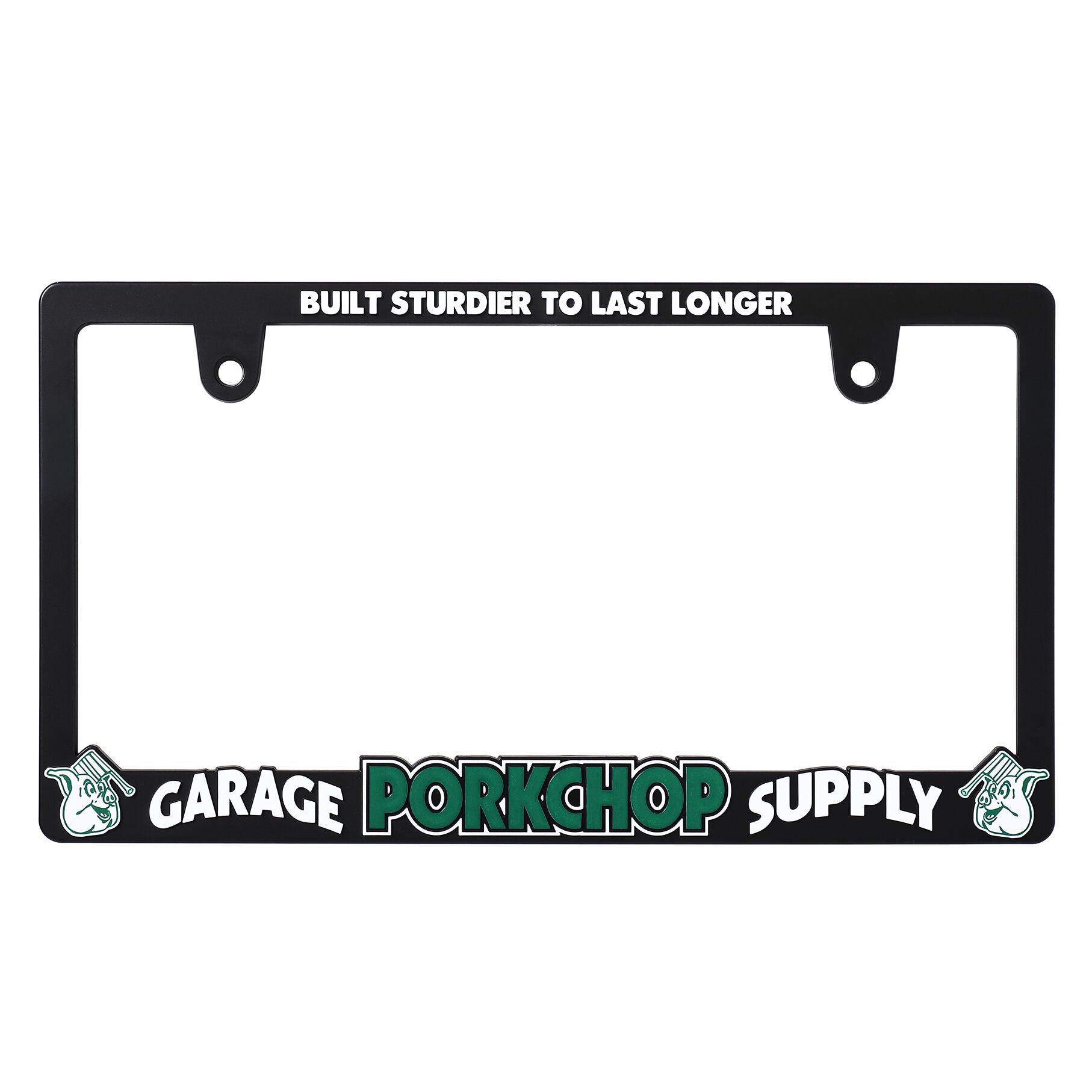 PORKCHOP GARAGE SUPPLY (ポークチョップガレージサプライ) | RAISED LICENSE FRAME  [BLACK×GREEN] | 通販
