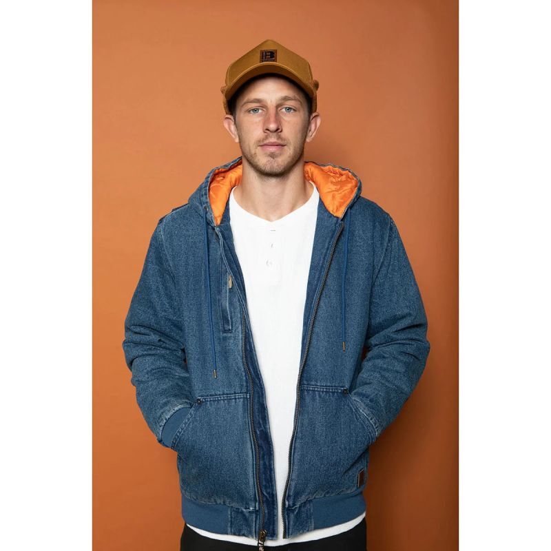 BRIXTON (ブリクストン) | BUILDERS ZIP HOOD JACKET [MEDIUM WASH