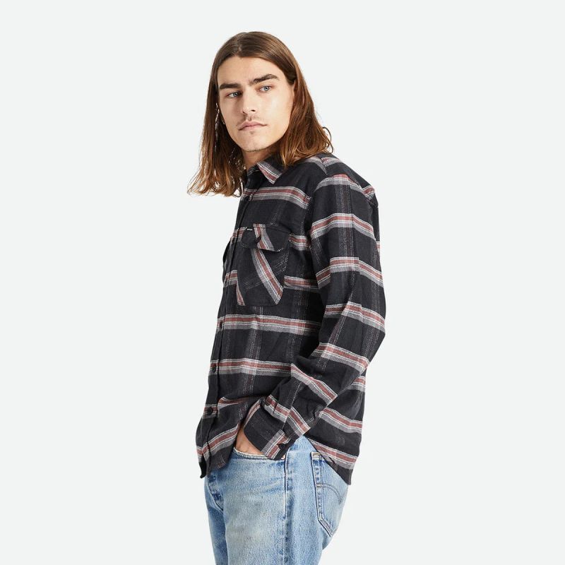 BRIXTON (ブリクストン) | BOWERY STRETCH WR FLANNEL [BLACK/CHARCOAL