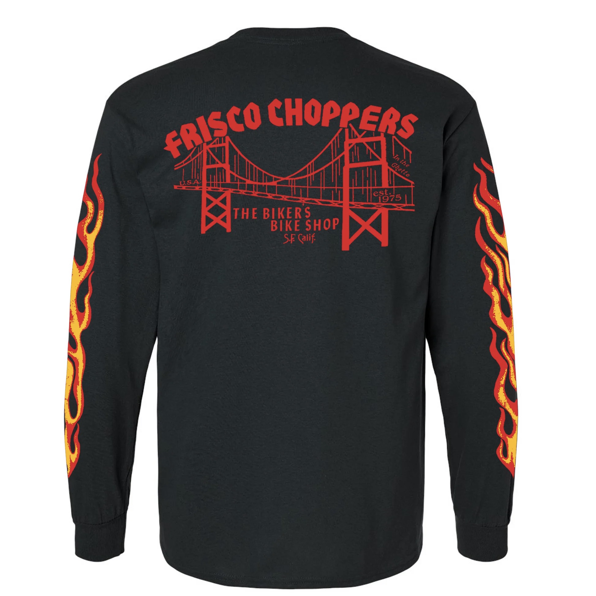 画像2: FRISCO CHOPPERS | FLAMING SKULL L/S TEE  (2)