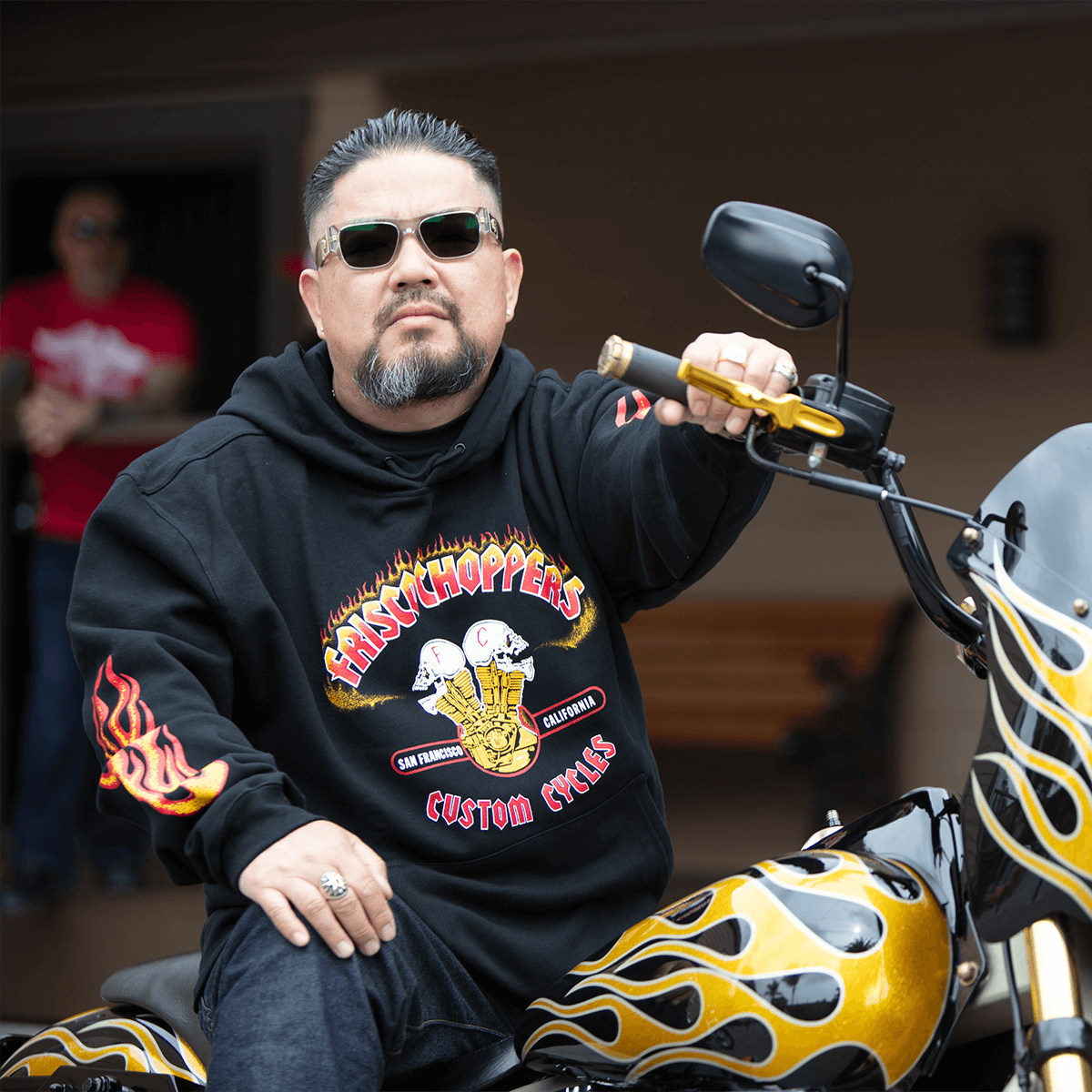 画像3: FRISCO CHOPPERS | FLAMING SKULL HOODIE  (3)