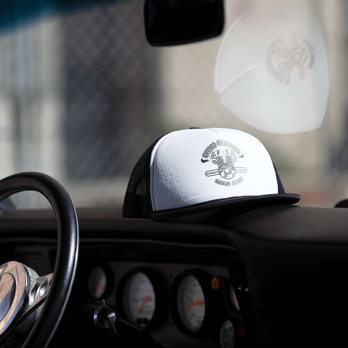 画像2: FRISCO CHOPPERS | FLAMING SKULL CAP  (2)