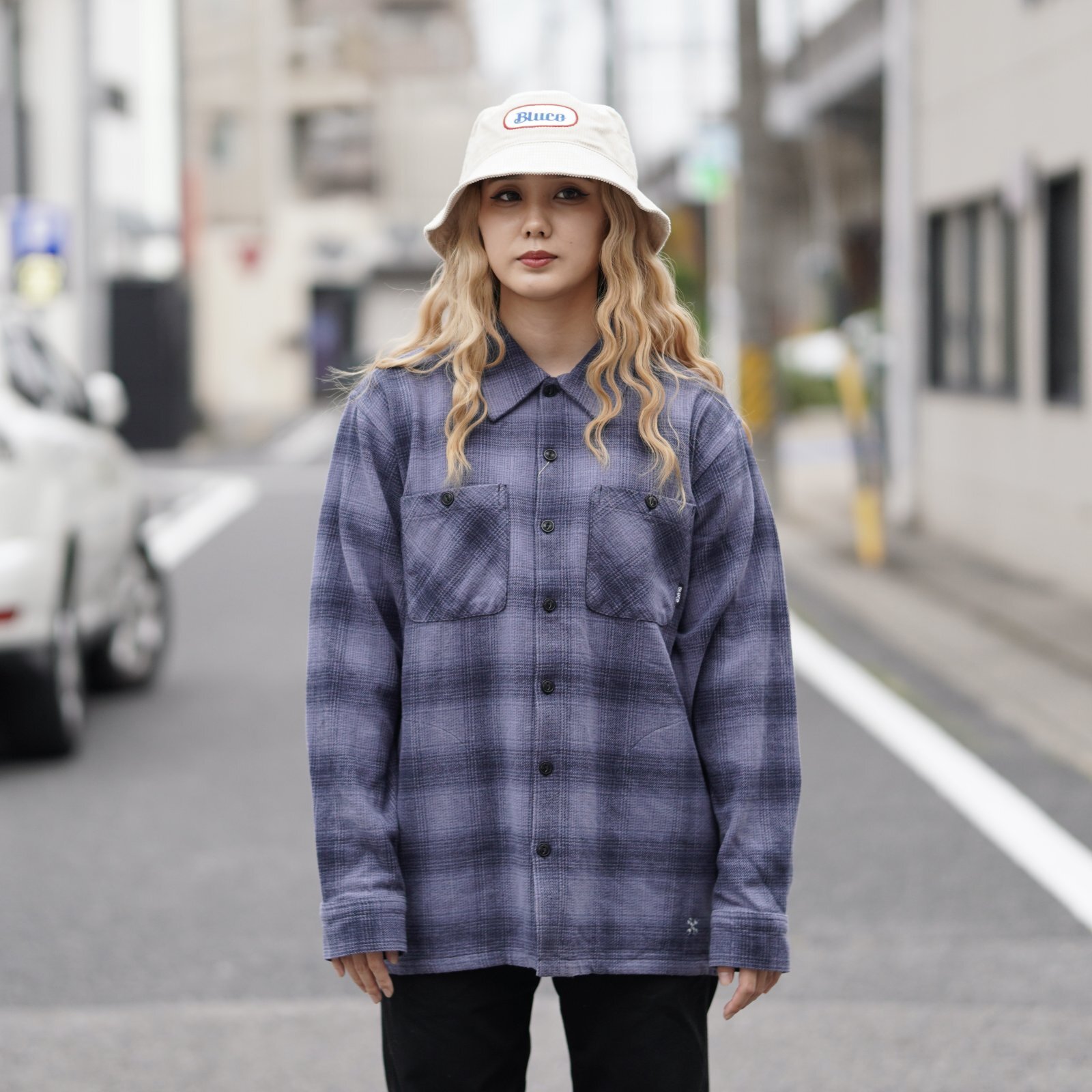 画像1: BLUCO (ブルコ) | OMBRE CHECK FLANNEL SHIRT  (1)