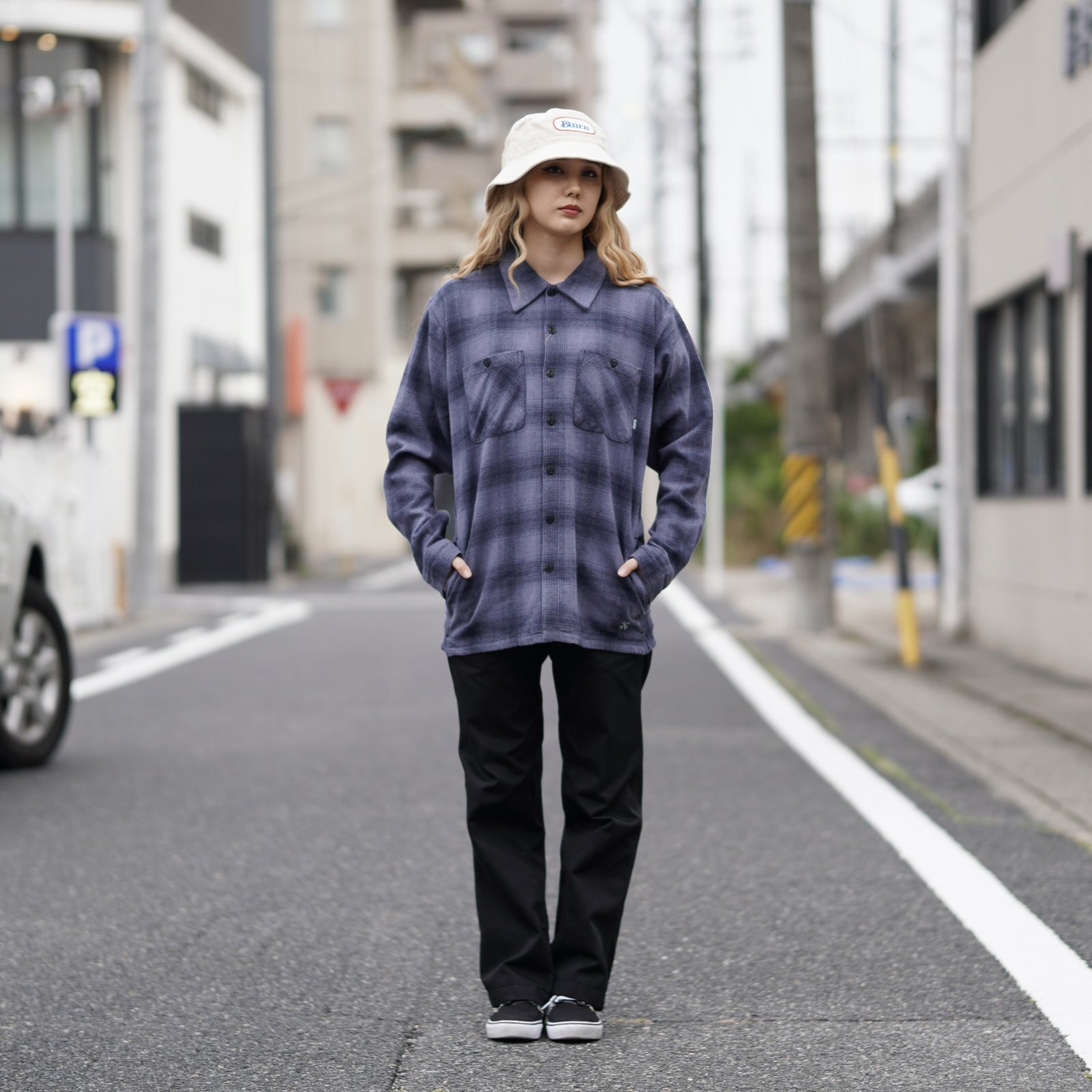 画像6: BLUCO (ブルコ) | OMBRE CHECK FLANNEL SHIRT  (6)
