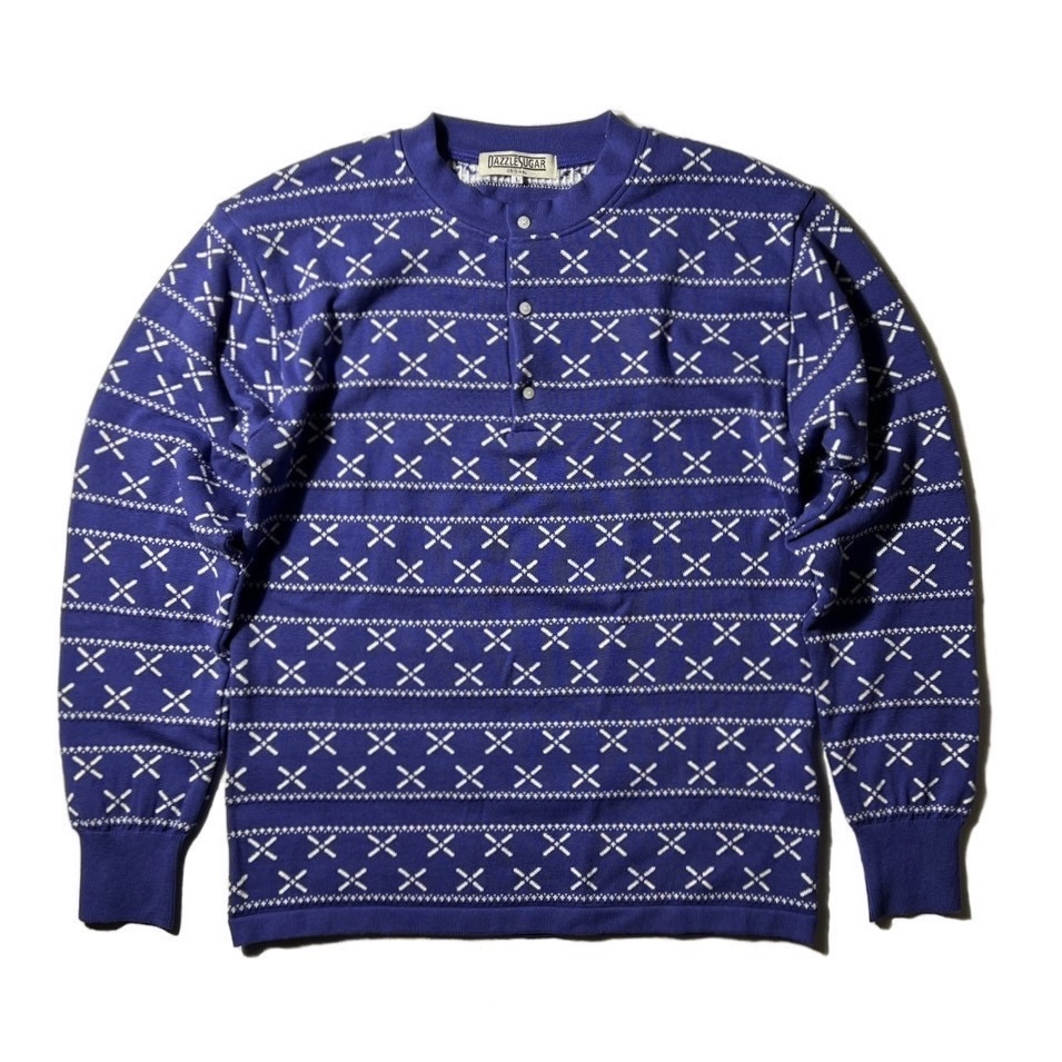 画像1: DAZZLESUGAR (ダズルシュガー) | Jacquard Henley L/S tee  (1)